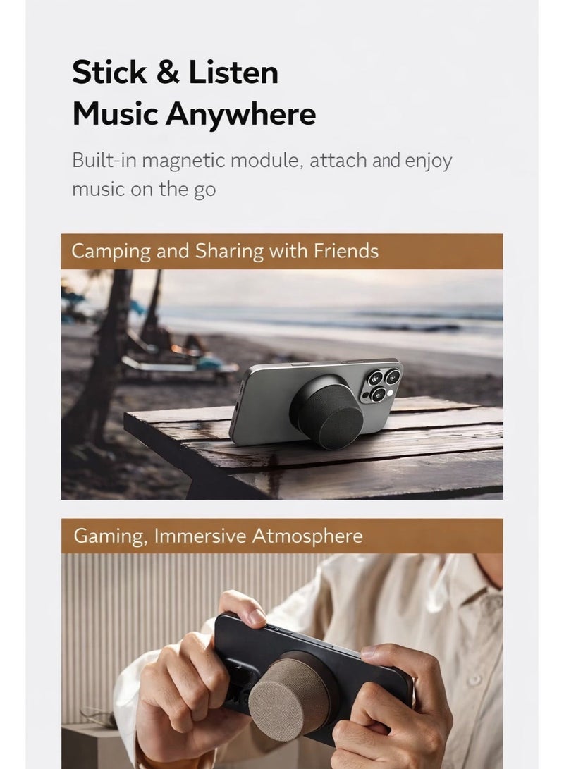 Sisily Magnetic Bluetooth Speaker | 20W 360° Surround Sound | IPX6 Waterproof Portable Speaker | 20H Playtime | 2-in-1 Phone Stand | Type-C Rechargeable | Stereo Pairing for Outdoor Camping Party - Image 4